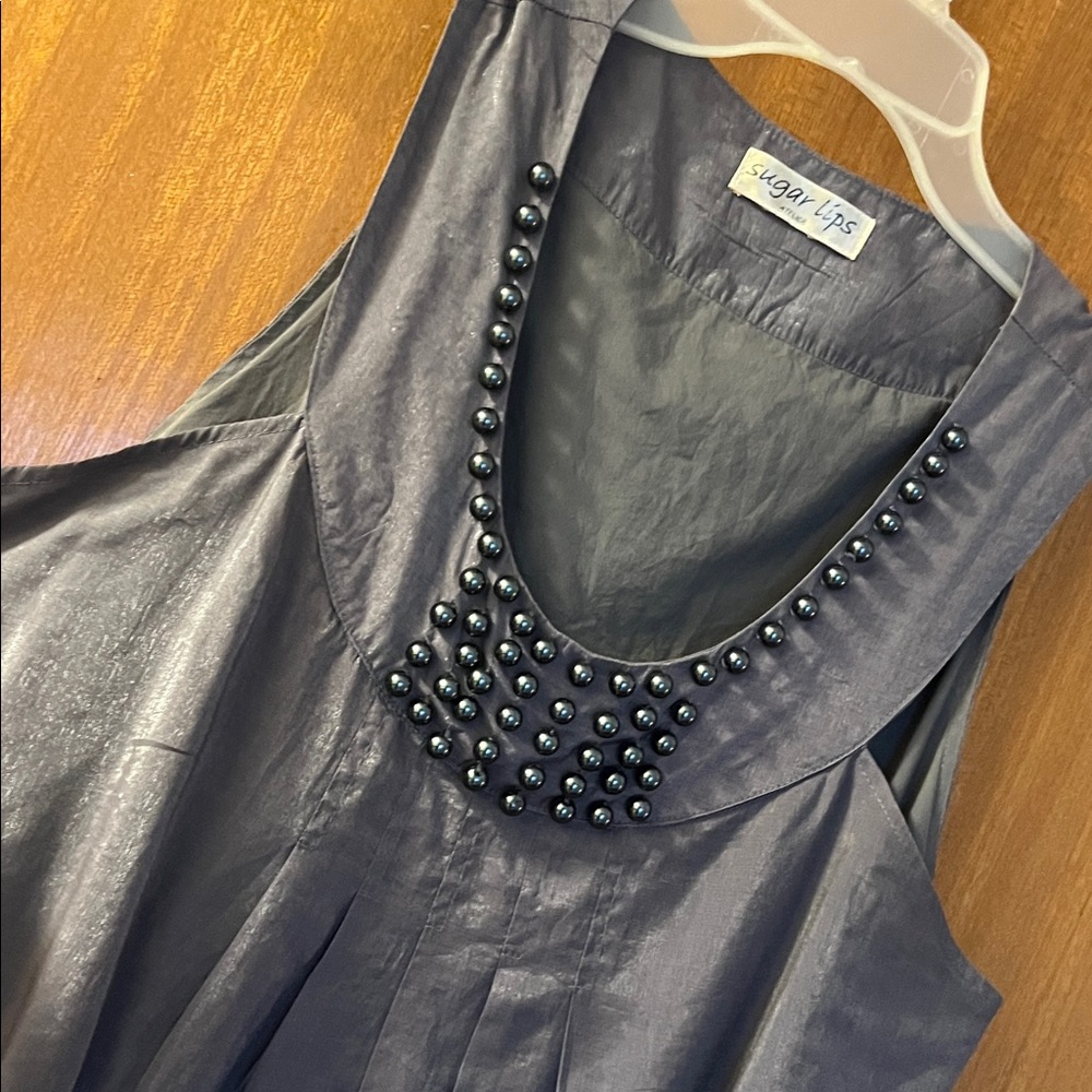 Maternity: Shimmering Gray /grey with Beaded Detail